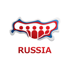 Vector logo with symbols of Russia, Russian