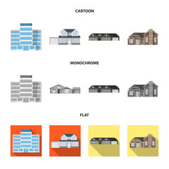 Vector design of building and front logo. Set of building and roof vector icon for stock.