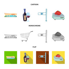 Isolated object of food and drink logo. Set of food and store vector icon for stock.