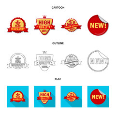 Vector design of emblem and badge logo. Collection of emblem and sticker stock vector illustration.