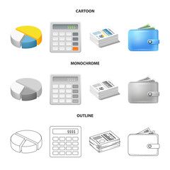 Vector design of bank and money sign. Collection of bank and bill stock vector illustration.