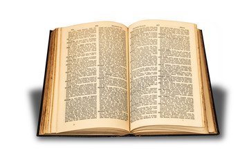 Obraz premium open vintage book,isolated on white background with clipping path.