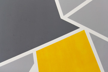 Closeup yellow and grey abstract textured  geometry background . - Image
