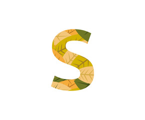 Tropical Leaves Jungle Vector Logo Letter S. S Letter Design Vector  Leaves Logo Icon.