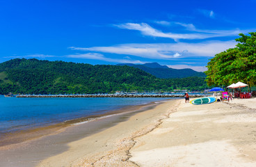 Pontal beach in Paraty, Rio de Janeiro, Brazil. Paraty is a preserved Portuguese colonial and Brazilian Imperial municipality