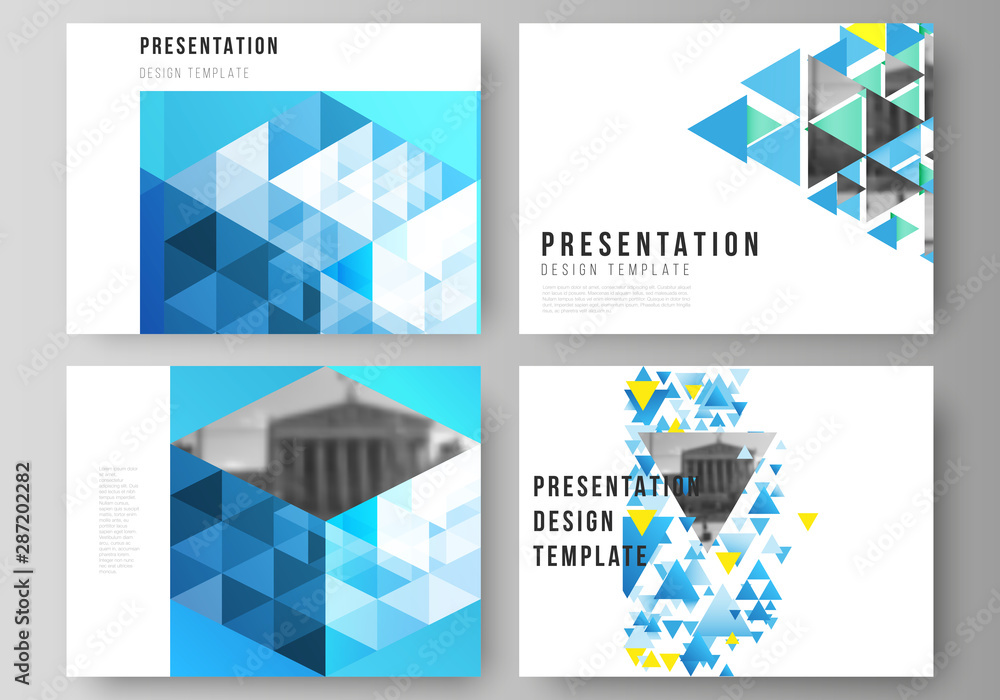 Poster the minimalistic abstract vector illustration of the editable layout of the presentation slides desi
