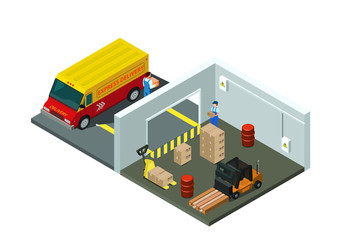 Delivery warehouse isometric view