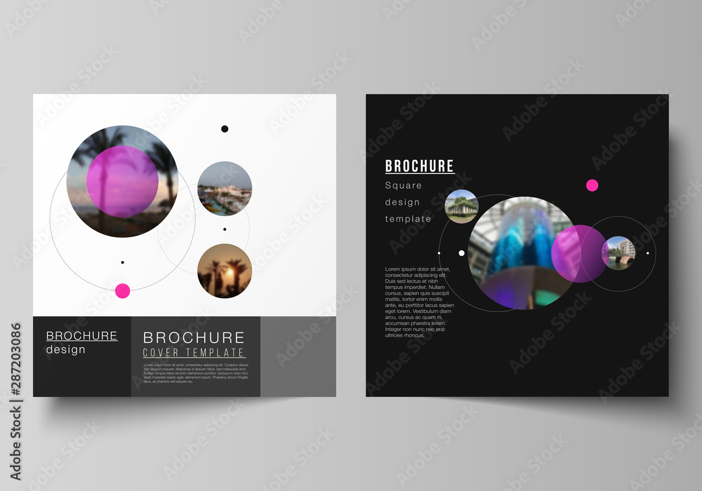 Poster vector layout of two square format covers design templates for brochure, flyer, magazine.simple desi