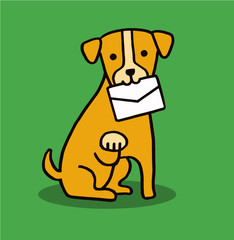 手紙を咥える犬