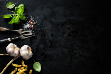 Food background with ingredients