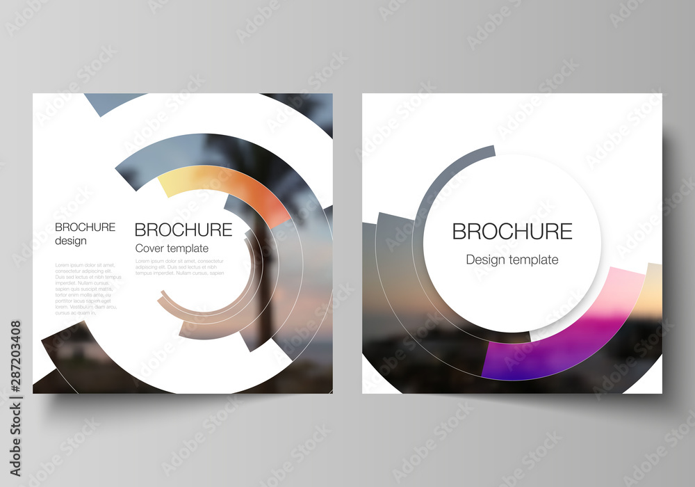 Poster the minimal vector layout of two square format covers design templates for brochure, flyer, magazine