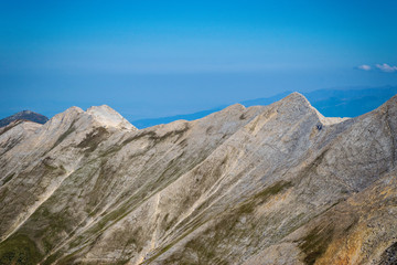 Path between Vihren hut and Vihren peak in Pirin national park, near Bansko, Bulgaria