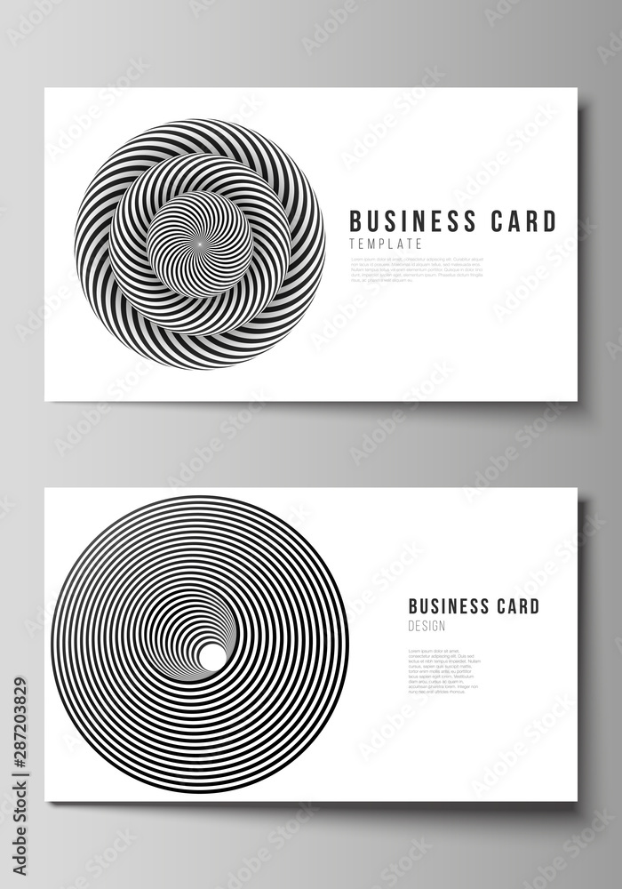 Poster the minimalistic abstract vector illustration layout of two creative business cards design templates