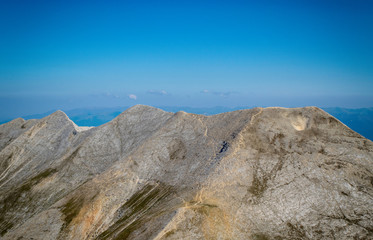 Path between Vihren hut and Vihren peak in Pirin national park, near Bansko, Bulgaria