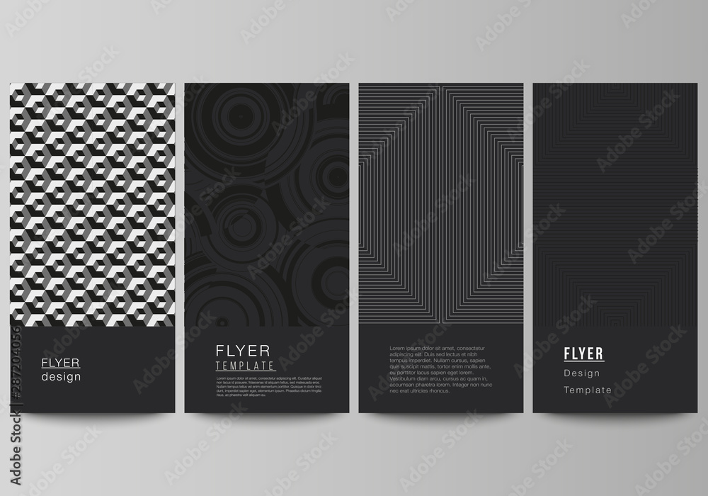 Poster the minimalistic vector illustration of the editable layout of flyer, banner design templates. trend