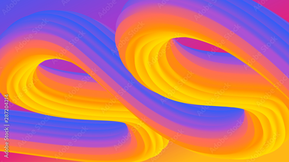 Poster colorful geometric background with fluid gradient 3d flow shapes composition. futuristic technology 