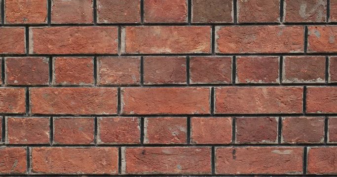 Red brick wall texture close up