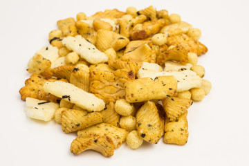 assortment of asian rice cracker heap