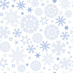 Fototapeta na wymiar seamless pattern blue snowflake background vector illustration EPS10