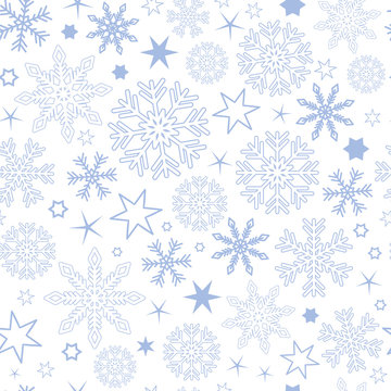seamless pattern blue snowflake background vector illustration EPS10