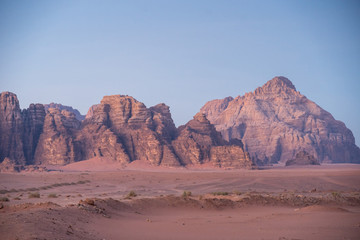 Fototapeta na wymiar Jordanian desert in Wadi Rum, Jordan