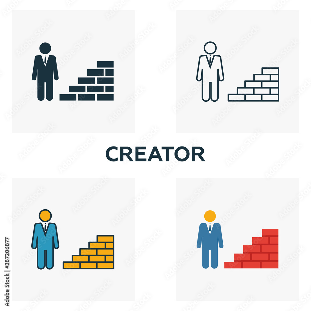 Poster creator outline icon. thin line element from crowdfunding icons collection. ui and ux. pixel perfect