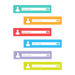 Fototapeta premium Set of colorful social network comments frames