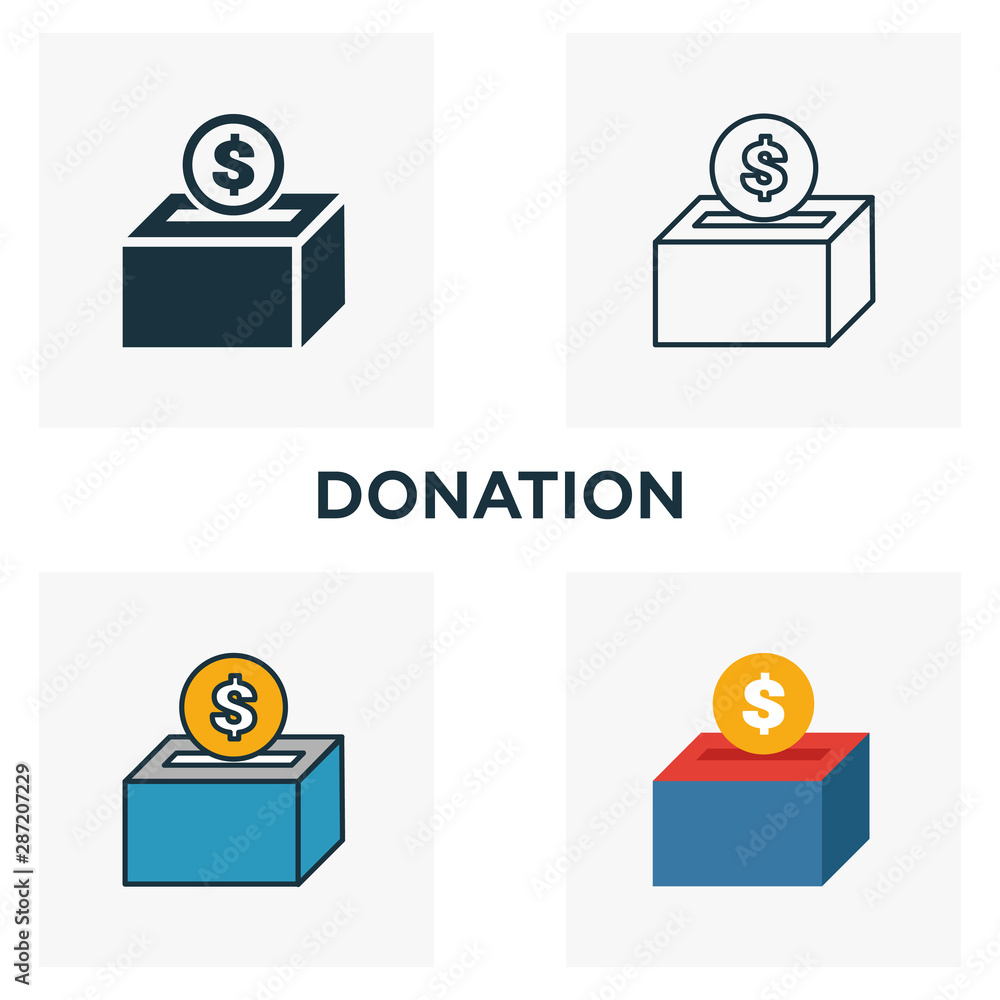 Poster donation outline icon. thin line element from crowdfunding icons collection. ui and ux. pixel perfec