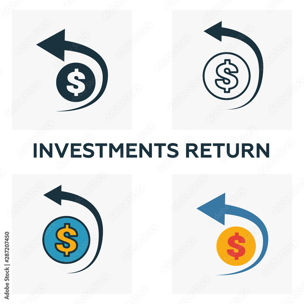 Poster investments return outline icon. thin line element from crowdfunding icons collection. ui and ux. pi