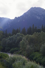 Fototapeta premium View with mountains Bucegi, Busteni, Prahova, Romania 