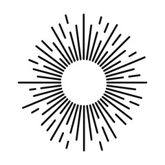 Obraz premium Sunbeam lines. Drawn hand motion starburst or fireworks explosion with beam rays and sparks for logo design vintage vector illustration