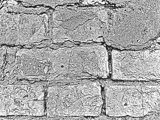 Distress old brick wall texture. Brick orange color background. Background brick texture. Design on the street. Old dirty brick with damage.