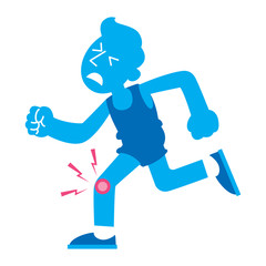 Knee Pain Running Drawings, vector