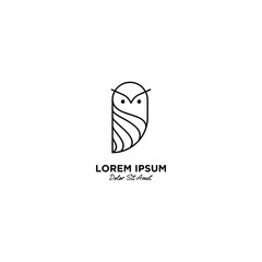 Owl logo vector icon illustration line outline monoline
