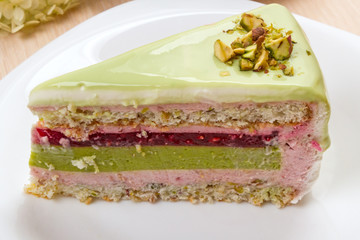  Piece of puff cake with nuts