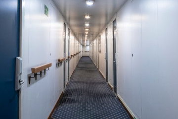Internal corridor of a cruise ship