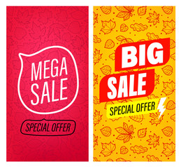 Big sale and Mega sale vector banners clip-art