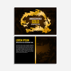 Undiscovered gold background theme. Front & back set. Vector illustration