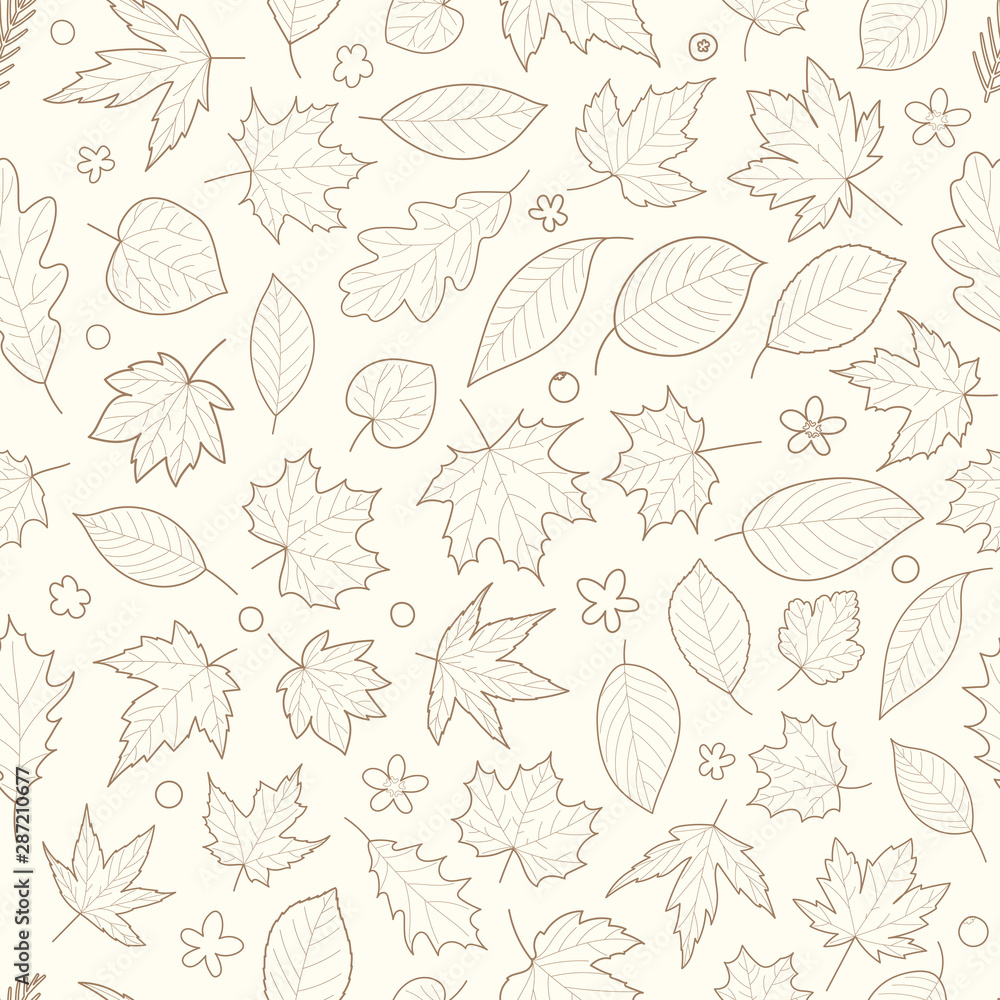 Poster autumn leaves vector seamless pattern