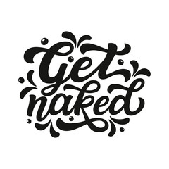 Get naked. Vector typography poster