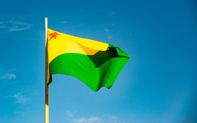 A beautiful view of brazil state flag (bandeira do Acre).