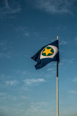 A beautiful view of Brazil state flag (Bandeira do Mato Grosso).