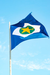 A beautiful view of Brazil state flag (Bandeira do Mato Grosso).
