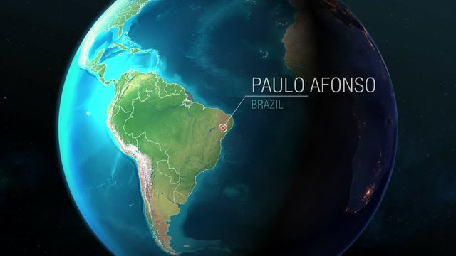 Brazil - Paulo Afonso - Zooming from space to earth