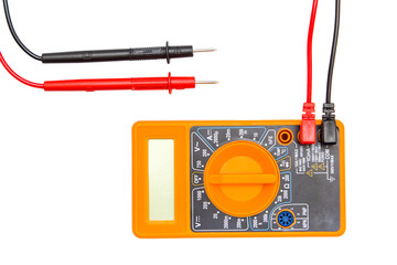 Multimeter ammeter isolated on white