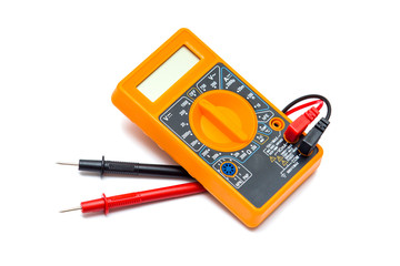 Multimeter ammeter isolated on white
