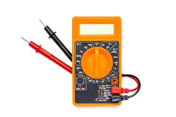 Multimeter ammeter isolated on white