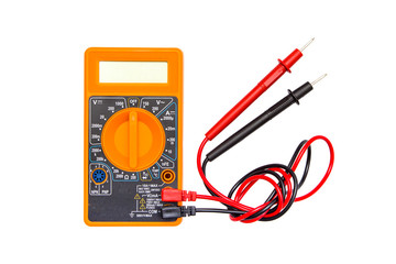 Multimeter ammeter isolated on white