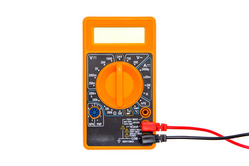 Multimeter ammeter isolated on white