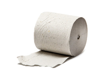A roll of toilet paper isolated on white